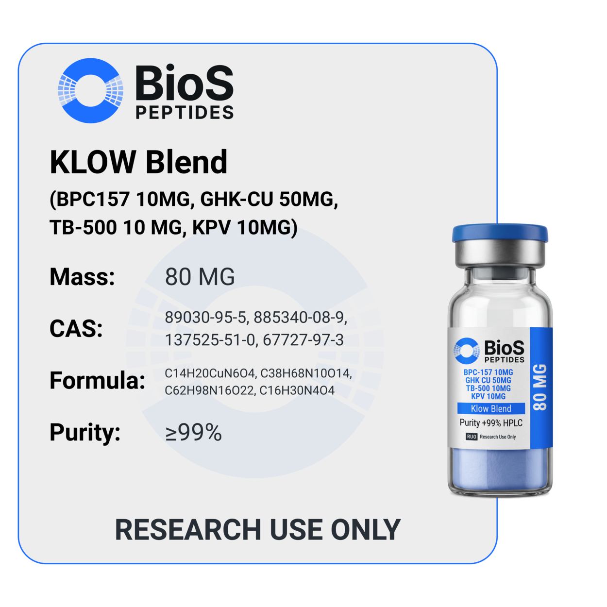 KLOW Blend 80mg (BPC-157, TB-500, GHK-CU, KPV)